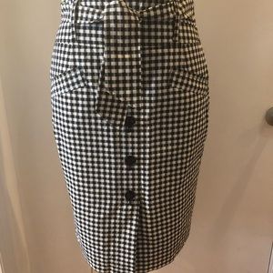 Jones New York Gingham Button Front Skirt - Size 6